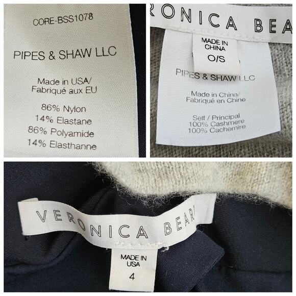 Veronica Beard Navy Scuba Jacket Cashmere Dickey | Women's 4 | MINOR FLAWS - Picture 11 of 16